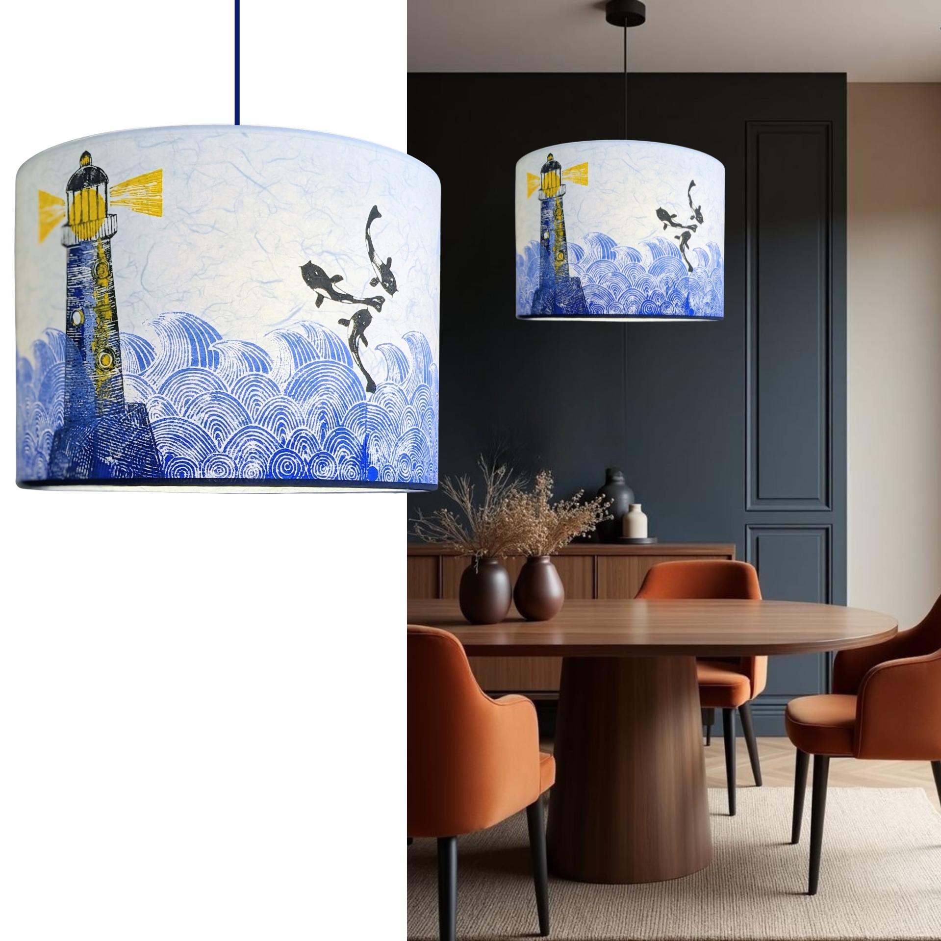 FLEDERMAUS Luminaires Artisanaux Suspension Simple Collection Oceans Sceno 1
