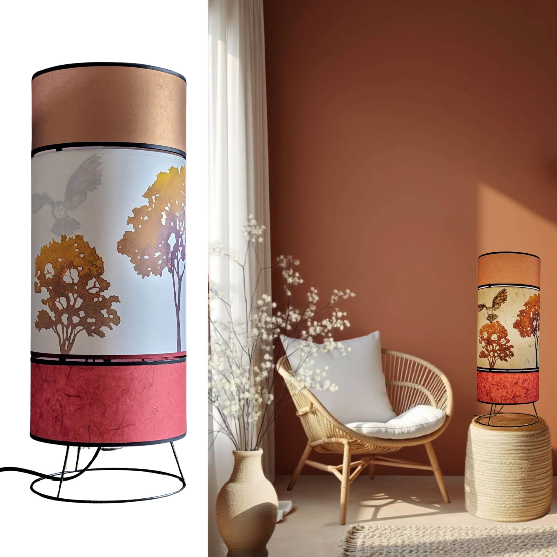 Lampe Kami Collection Forets 005A FLEDERMAUS Luminaires Artisanaux Lampe De Createur Sceno