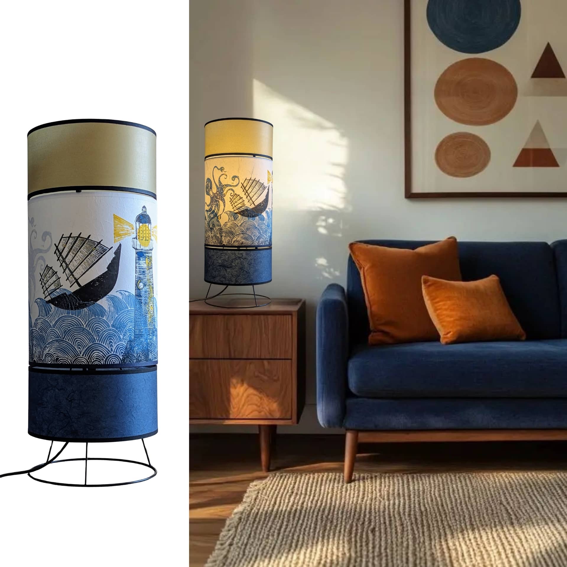 Lampe Kami Collection Ocean 001A FLEDERMAUS Luminaires Artisanaux Lampe De Createur Sceno