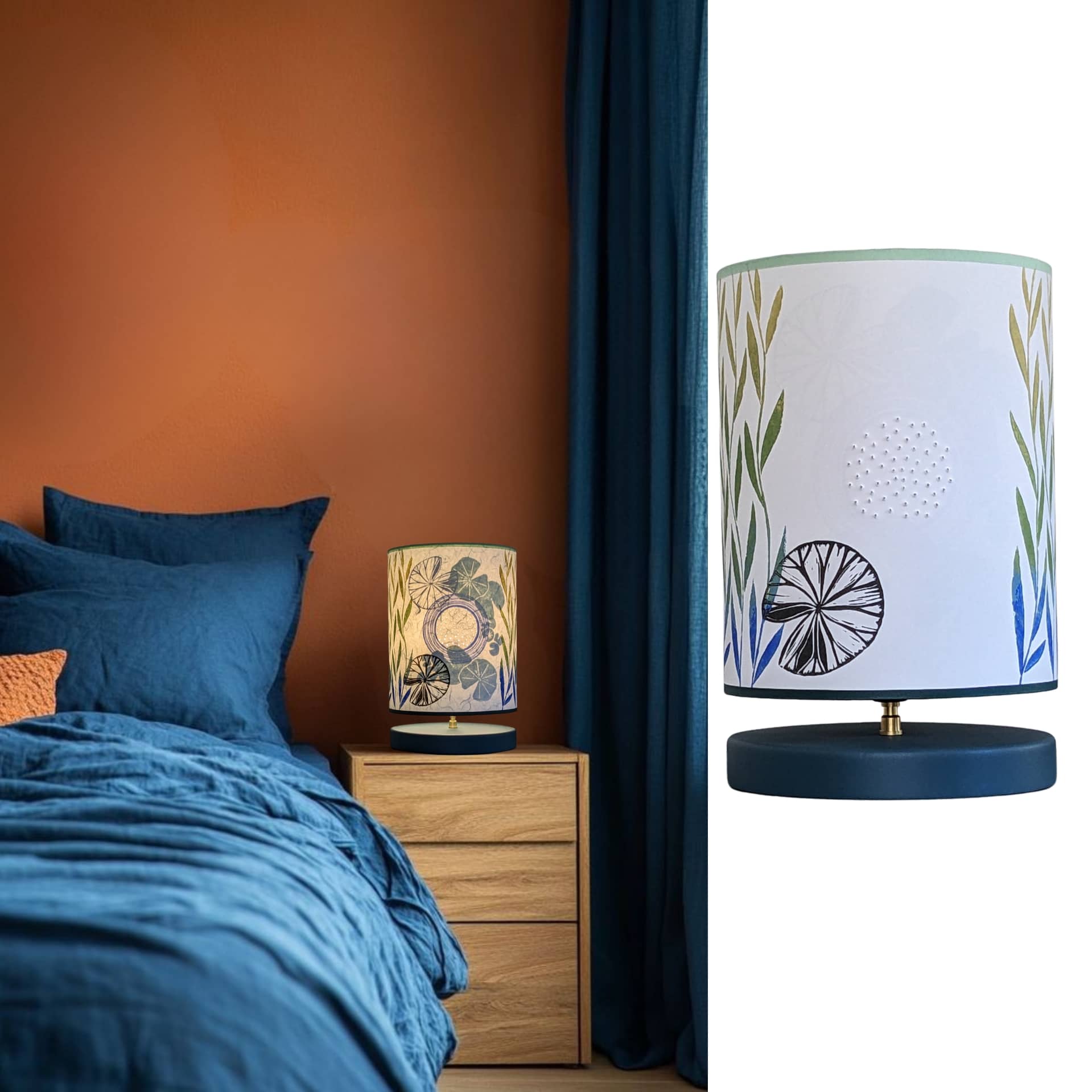 Lampe Urushi Collection Nenuphars 001A FLEDERMAUS Luminaires Artisanaux Lampe De Createur Sceno