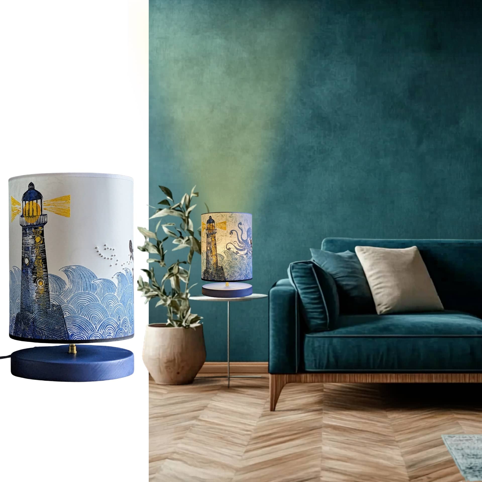 Lampe Urushi Collection Ocean 001A FLEDERMAUS Luminaires Artisanaux Lampe De Createur Sceno