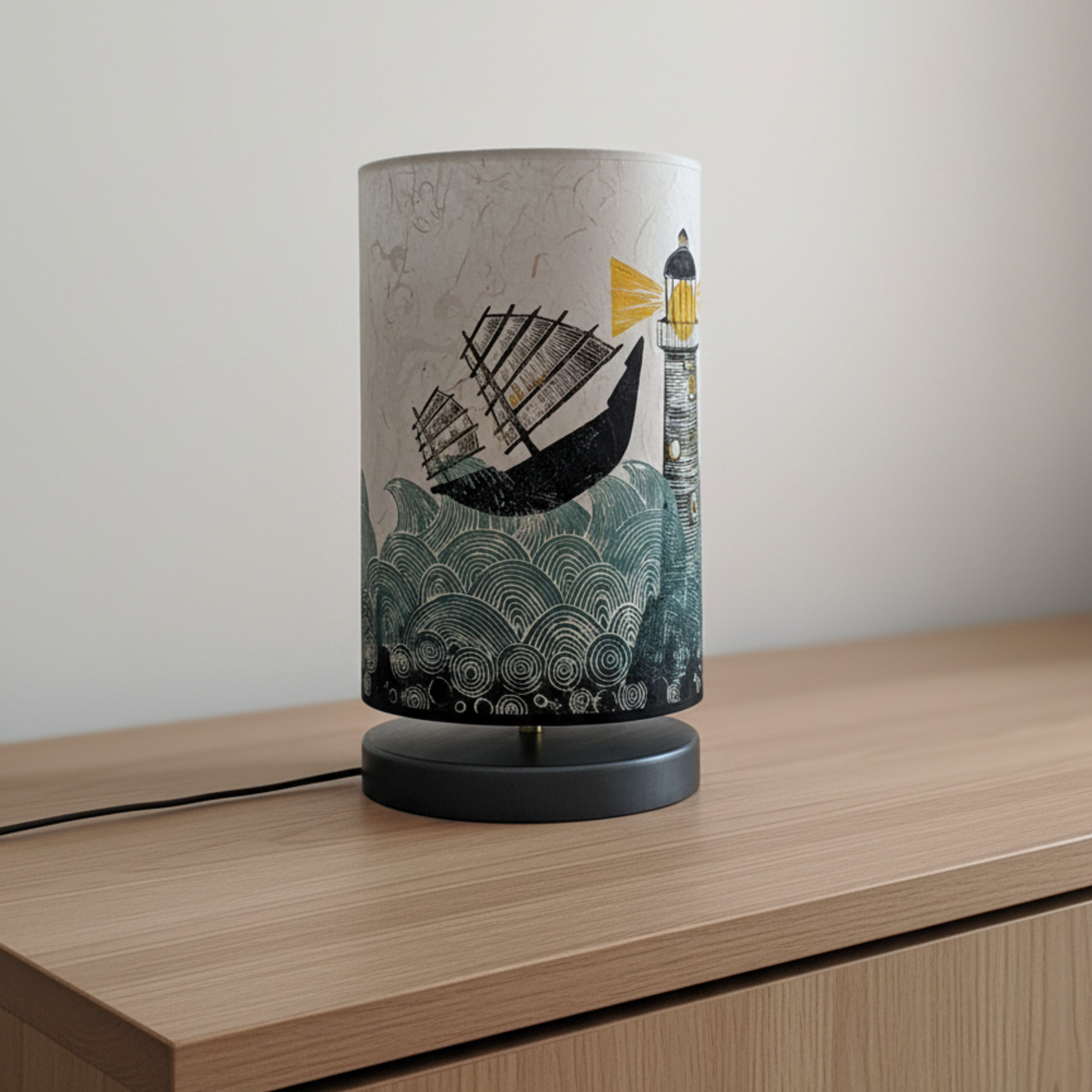Lampe Urushi Collection Ocean 001D FLEDERMAUS Luminaires Artisanaux Lampe De Createur Eteint